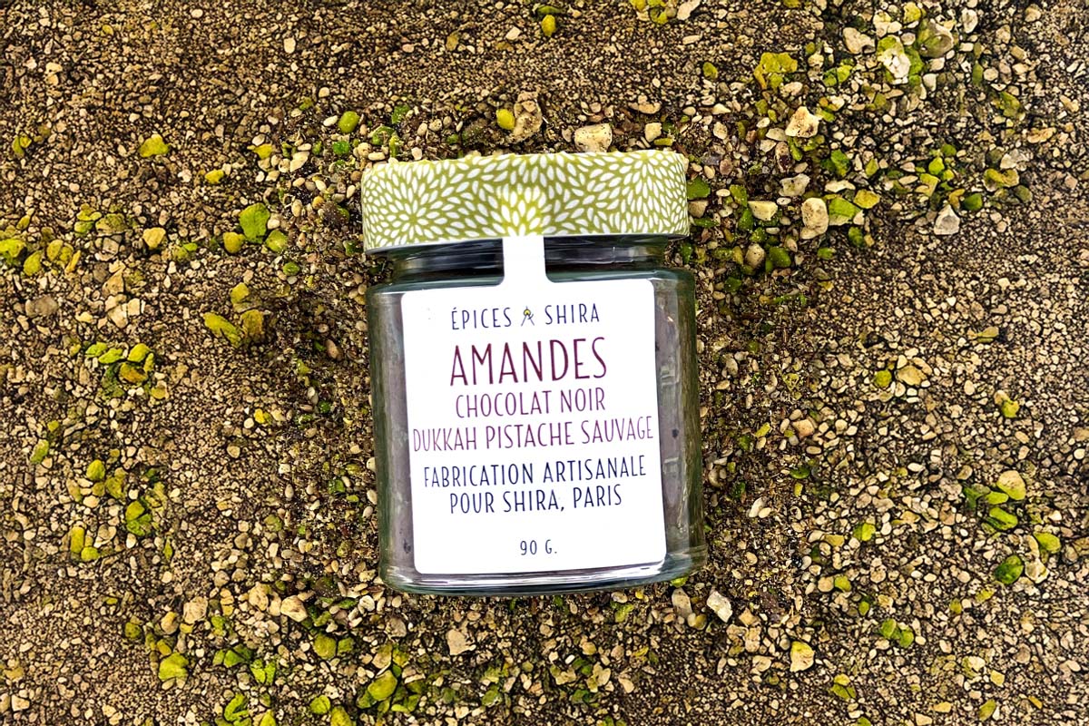 Amandes enrobées - chocolat et dukkah