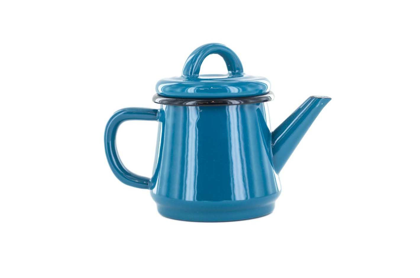 Petite théière en acier émaillé